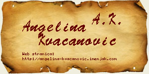 Angelina Kvačanović vizit kartica
